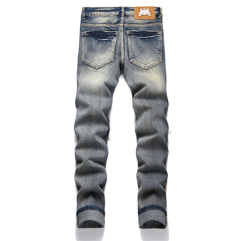 Jeans Patch Retro Blue Slim Fit Men